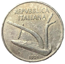 10 LIRE 1951 - ARATRO E SPIGHE