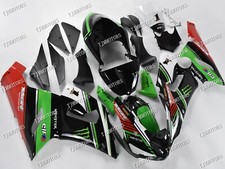 Per Ninja ZX-6R 2005 2006 Kit Carena Corpo Iniezione ABS Nero Verde Pannelli