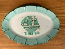 CAS VIETRI Italia Piatto Grande Nave Ovale Ceramiche Artistica Solimene