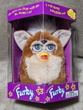 Furby Caffè Marrone Tan 70-800 Occhi Grigi Tigre Elect. Nuovo con Scatola 1999 Sigillato