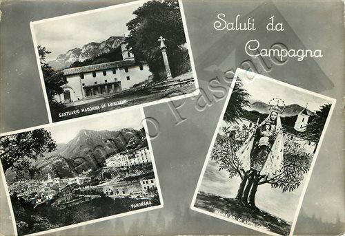 Cartolina saluti campagna - saluti,