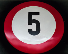 Segnale cartello stradale LIMITE Velocità 5 Km/h ANNI 70 raro diametro cm 40