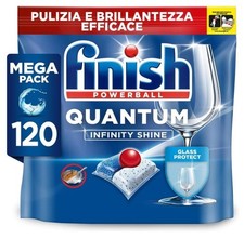 Finish Confezione 120 Capsule Lavastoviglie Quantum Infinity Shine Pastiglie Cap