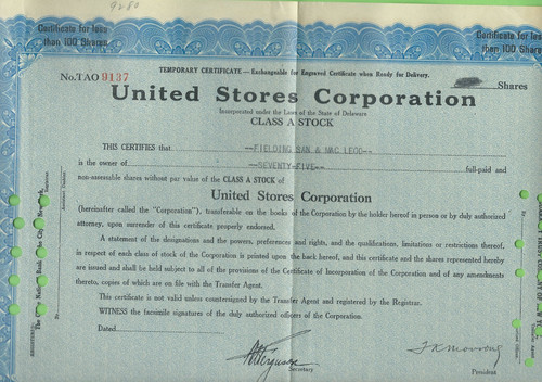 United stores corporation - united,