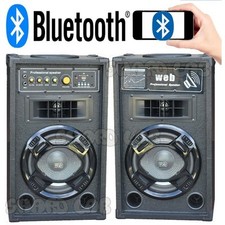 😍 COPPIA CASSE AMPLIFICATE ATTIVE ALTOPARLANTI KARAOKE 400W LED BLUETOOTH + USB