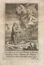Beato Gabriele Ferretti Ancona Faldoni Acquaforte Originale Stampa Antica 1790