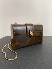 Borsa pochette clutch vintage bakelite tartarugata tracolla oro Pierre Cardin