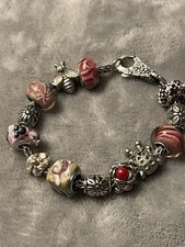 Bracciale Trollbeads e chiusura in pizzo con 13 perline e ciondoli rari, ritirati e HTF
