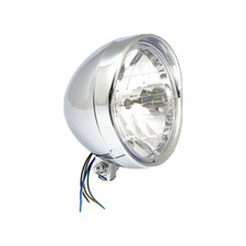 Faro Moto Cromato Omologato Universale Custom Harley Guzzi Bmw Honda Yamaha Hd