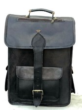 Zaino da uomo in pelle elegante 16" borsa a tracolla per laptop valigetta ner...