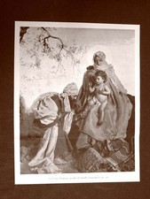 Stampa del 1899 La Sacra Famiglia Quadro di Camillo Innocenti