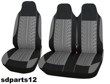 VW Transporter T4 T5 Coprisedili Grigio Neri 2+1 Stampa Pneumatico Cintura Bassa