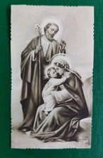 ANTICO SANTINO SACRA FAMIGLIA ED. SEPPIA CON 'FORMOLA PER CONSACRAZIONE FAMIGLIA