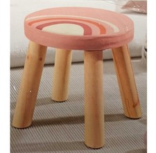 Livarno Sgabello per bambini rosa sedia morbida in legno