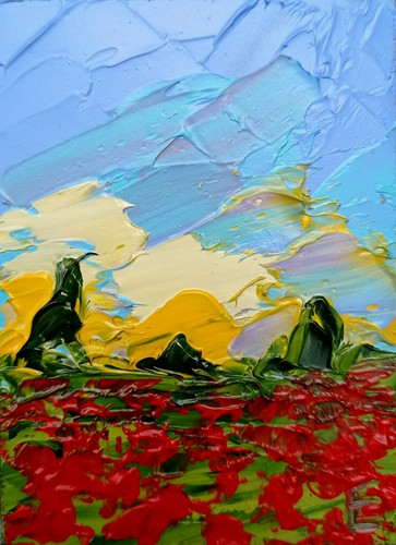 Dipinto originale aceo alberi - originale,