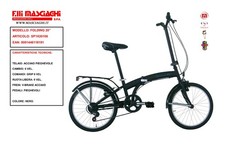 BICI PIEGHEVOLE 20 6 VELOCITA' NERO FOLDING CARBIKE MASCIAGHI