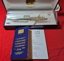 PENNA SFERA SILVER PLATED CARAN D'ACHE SWISS MADE L. CM 13.5 VINTAGE MAI USATA