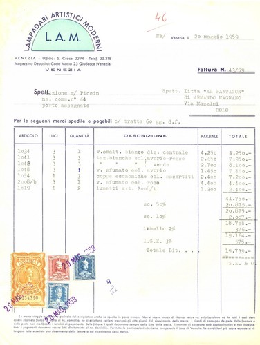 1959 venezia lampadari - 1959,