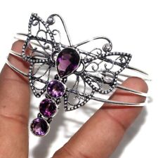 Bracciale argento 925 con farfalla vere ametiste naturali con GARANZIA e NUOVO
