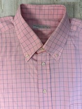 Bottega Artigiana For Buosi Venezia Shirt Pink Plaid XXL Men’s Long Sleeve Italy