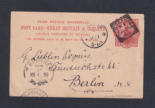 1893 card gloucester - 1893, 1d