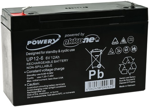 Batteria piombo gel powery - batteria,