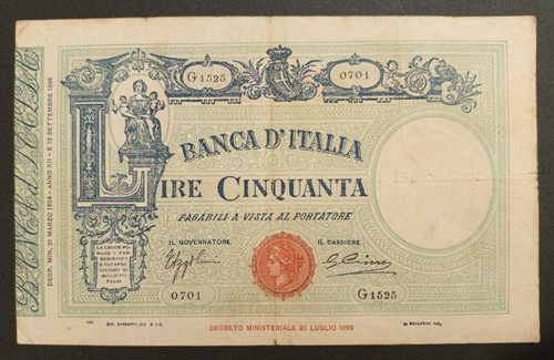 Lire 1934 bb - 50, 21/03/1934