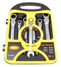 CHIAVI CHIAVE COMBINATE A CRICCHETTO SNODATE SNODO COMBINATA 7 PZ 8 - 19 MM