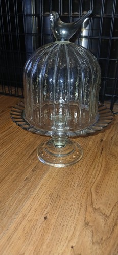 Vintage glass cheese butter - vintage,