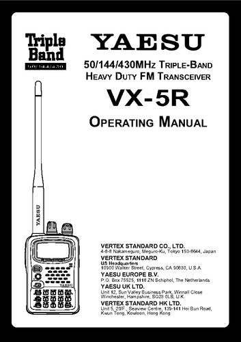 Yaesu manuale istruzioni - vx-5r,