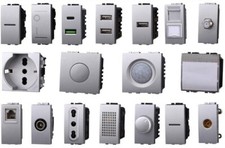 Serie Civile Frutti Prese Deviatore GRIGIO , Compatibile con Bticino Living TECH