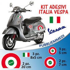 KIT 10 ADESIVI VESPA BANDIERA ITALIA STICKERS... SPEDIZIONE GRATIS!! ROSSO 