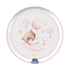 BATTESIMO piatti rosa bambina  per festa compleanno