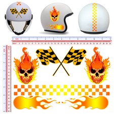 Fiamme teschio adesivi casco