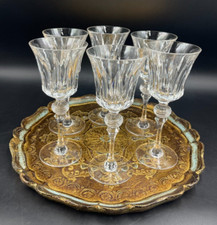 Set servizio VINO 6 Calice cristallo anni 70 con vassoio Veneziano