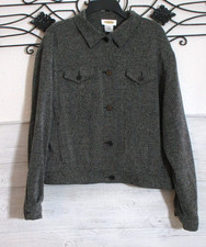Giacca donna Talbots tweed taglia L grigia manica lunga con bottoni