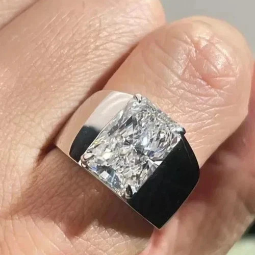 Anello uomo fascia moissanite - anello,