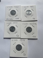 1 LIRA CORNUCOPIA DAL 1951,54,55,56,57 BB  SPL FDC