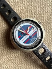 Leonidas Heuer Vintage Easy-Rider Cronografo Jacky Ickx anni 70 Cinturino Tropique
