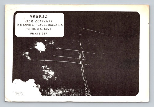 Ham radio qsl vk6kjz - vk6kjz, perth