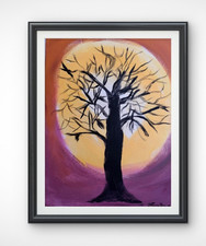 Albero stravagante su tela