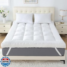 SHOUREN 4 Pollici Memory Foam Coprimaterasso Queen per Mal di Schiena, Extra Morbido Pi