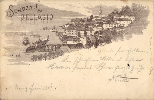 Litografia bellagio lago - litografia,