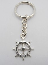 Timone : Portachiavi in Argento 925 - Marina - Nautica - Mare - Marinaio - Nave