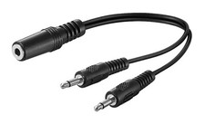 SDOPPIATORE SPLITTER jack 1x stereo femmina 2x mono maschio 3,5mm AUX PC cavo