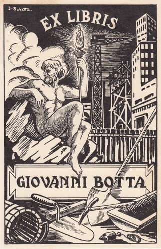 Exlibris bookplate klischee - klischee, j