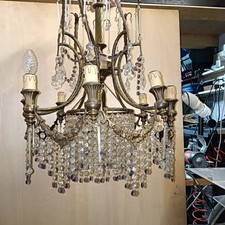 Lampadario vintage in ottone e