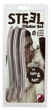 SET TRE PEZZI DILATATORI URETRA UOMO DONNA ACCIAIO
