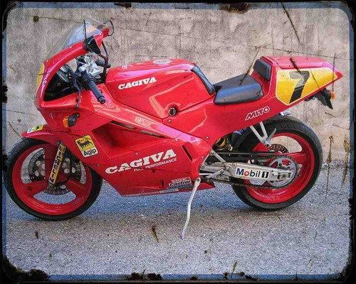 Insegna metallo cagiva - metallo,