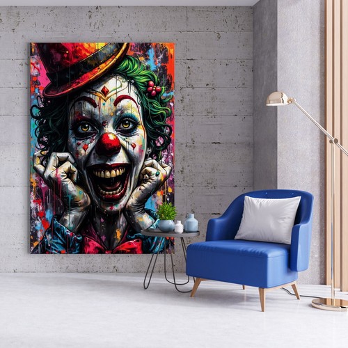Quadro clown astratto - clown,